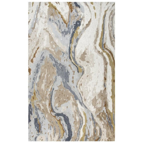 Rizzy Home Alora Decor Flare 5' x 8' Beige/Blue/Grey/Taupe/Gold Hand-Tufted Area Rug