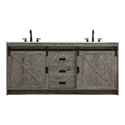Elegant Kitchen and Bath Austin 72" Double Bathroom Vanity in Rustic Grey