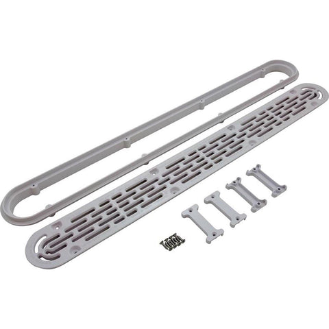 AquaStar 32in. Channel Drain Flat Grate Anti-Entrapment Suction Outlet Cover with Frame White 32CDFLFR101