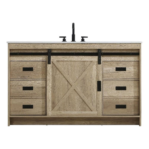 Elegant Kitchen and Bath Austin 54" Single Bathroom Vanity in Natural Oak