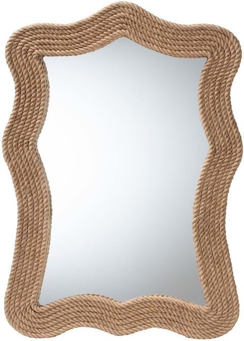bali & pari Quiana Coastal Woven Rope Accent Wall Mirror