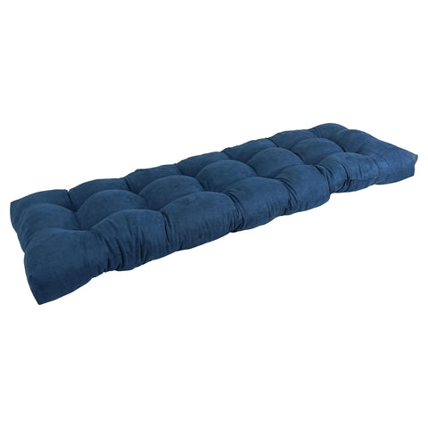 Blazing Needles Microsuede Tufted Bench Cushion, 60" x 19", Indigo 1 Count
