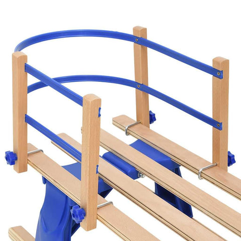 vidaXL High-Density Polyethylene (HDPE) and Plywood Sledge Backrest with Easy Installation, Blue, Durable Wood Material, Safe and Secure Ride, Comfort Enhancer