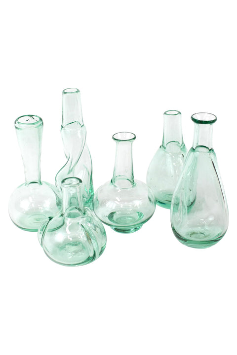 Kalalou Set of Bottle Bud Vases, One Size, Green