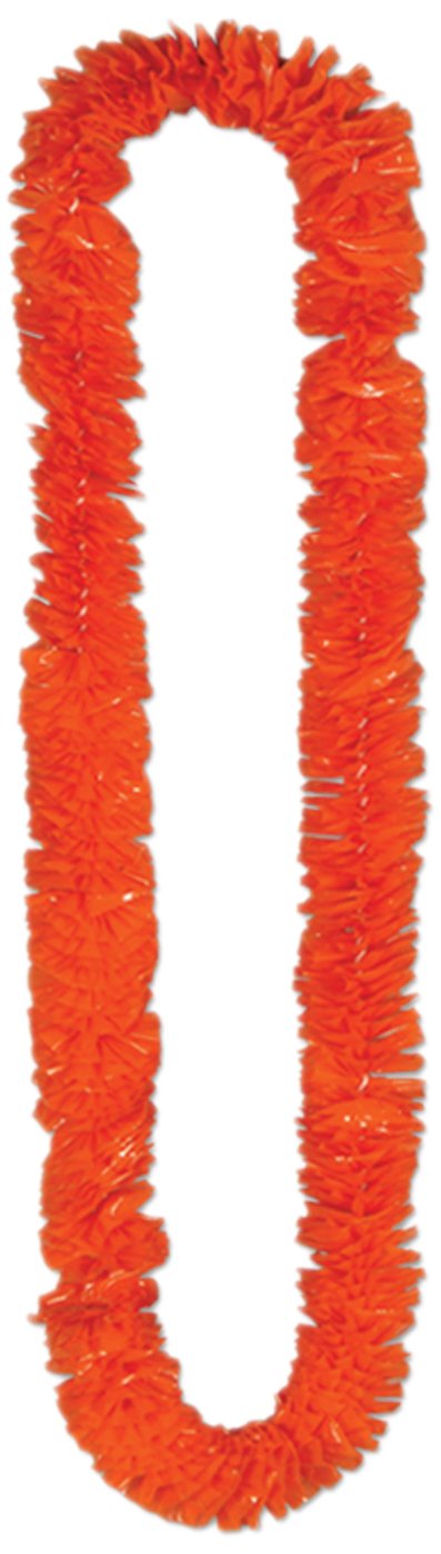 Beistle Soft-Twist Poly Leis – 144 Bright Orange Flexible Party Necklaces for Hawaiian Tropical Luau’s, Halloween Celebrations, Color Spirit, Sports Events and Festive Costume Accessories, 36" x 1½"