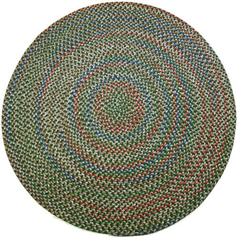 Rhody Rug Katie KA63 Sage 6' x 6' Round - Braided Area Rug, Home Decor, Floor Mat or Bedroom Rug - Easy Care, Ideal for High Traffic Areas in Hallway and Living Room - Made in USA