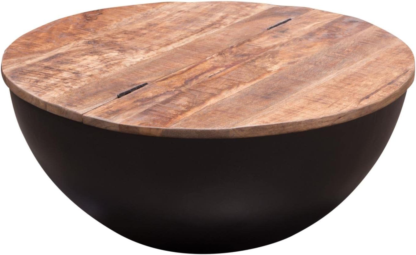 Salem Diamond Sofa Round Drum Storage Cocktail Table SALEMCTNABL