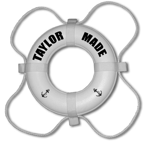 Taylor Made Life Ring Lettering Kit for buoys, Contains four of each 2" Black Letters A-Z, Numbers 0-9, Various Symbols, Waterproof, Fade Resistant, Application Template Included - 2020108366