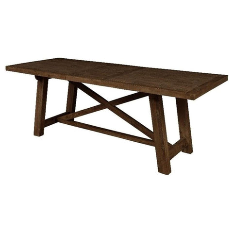 Oakestry Newberry Dining Table Medium Brown Solid Wood Rectangular Kitchen Furniture Farmhouse Classic Spacious Elegant Versatile Modern Stylish Comfortable Rustic Sturdy Timeless Dining Room Table