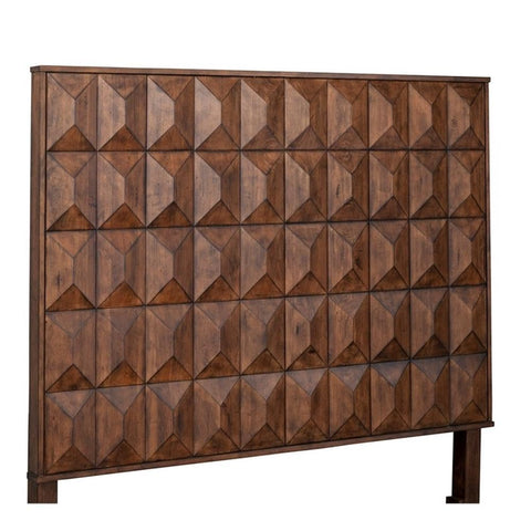 Origins by Alpine Trig Queen Wood Headboard in Antique Brown