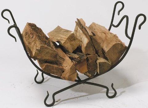 Panacea Wrought Iron Fireplace Log Bin 20" H X 21" W X 14" D Black