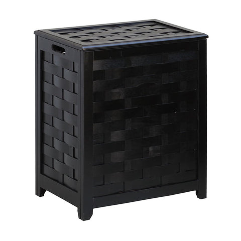 Oceanstar RHV0103MH Rectangular Veneer Laundry Wood Hamper, Dark Mahogany Finished