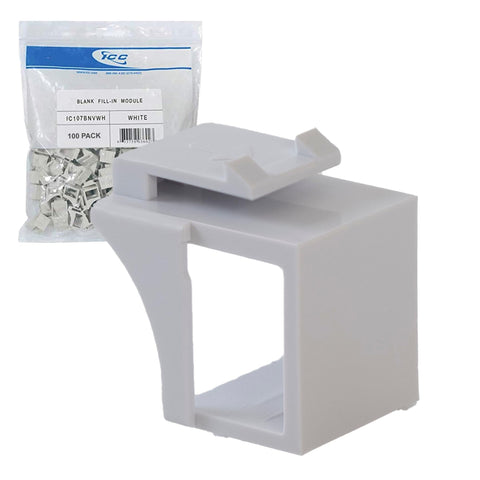 ICC Blank Fill-in Module Insert for HD Style Work Area Outlets, White, 100-Pack
