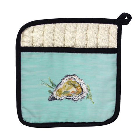 Betsy Drake PT121C Oyster Shell Teal Pot Holder