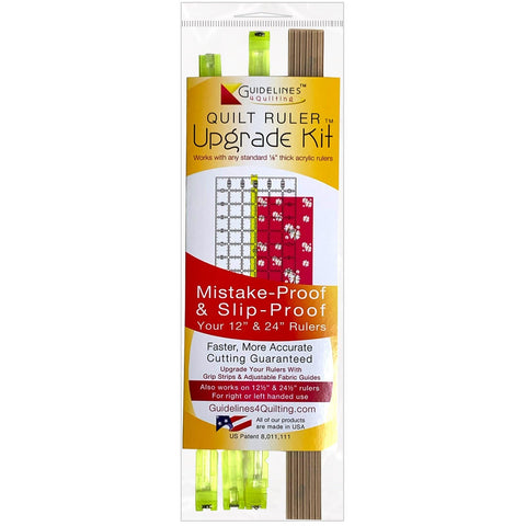 Guidelines4Quilting Quilt Ruler Upgrade Kit for 12 Inch and 24 Inch Rulers, Cut Accurate Strips and Squares Even in 1/8 Inch Increments with No Fabric Waste, Non-Slip, Left-Hand Friendly, Made in USA