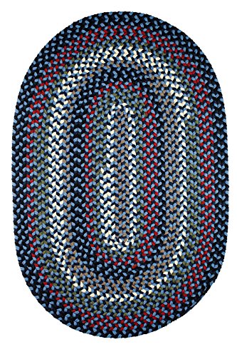 Rhody Rug Mayflower MF13 Old Glory 7' x 9' Oval - Braided Area Rug, Home Decor, Floor Mat or Bedroom Rug - Easy Care, Ideal for High Traffic Areas in Hallway and Living Room - Made in USA