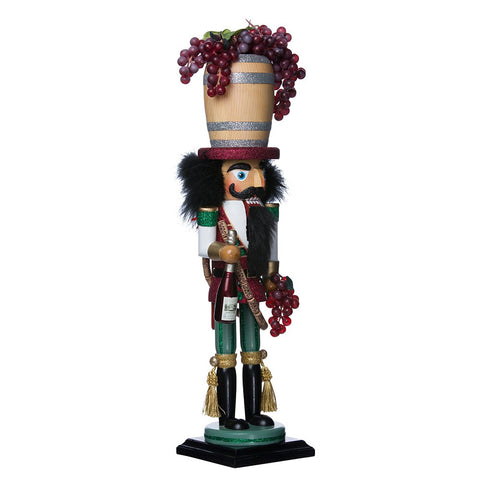 Kurt Adler Hollywood Wine Barrel Hat Nutcracker, 18.9"
