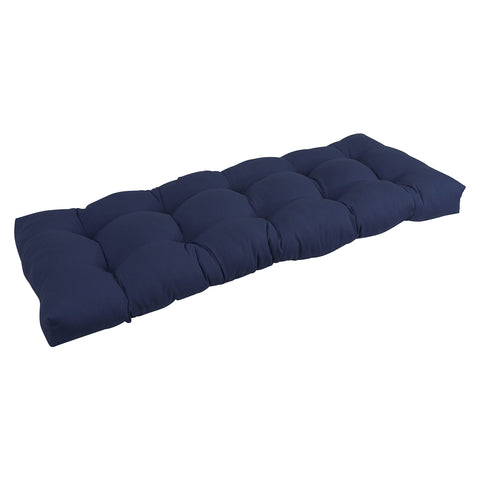 Blazing Needles Twill Tufted Bench Cushion, 46" x 19", Navy 1 Count