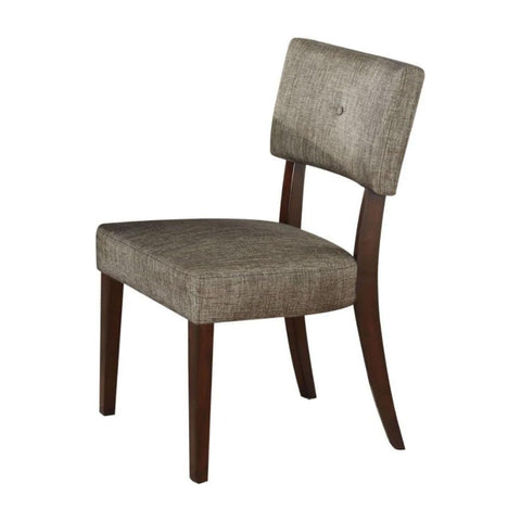 Acme Drake Upholstered Fabric Side Chair in Gray and Espresso Set of 2