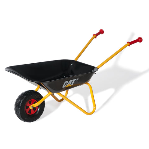Rolly CAT Kids Wheelbarrow Ride On - Rust-Resistant Seamless Steel Tub with Rubber Hand Grips