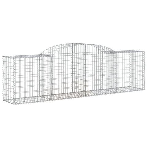 vidaXL Galvanized Iron Arched Gabion Baskets Set of 2 - Decorative, Sound-Insulating Garden Barriers - Suitable for Outdoor Living Space -115.8"" x 19.7"" x 31.5""/39.4""- Silver, 3146683