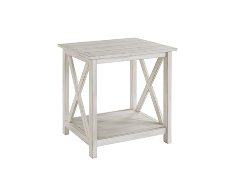 Boraam Jamestown End Table, Antique White