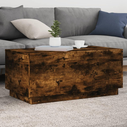 Oakestry Coffee Table Smoked Oak Engineered Wood 35.4x19.7x15.7 in Premium Storage Cabinet Modern Luxury Storage Solution Elegant Dining Interior Furniture Space Saving Organizer