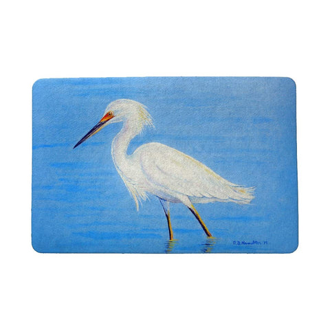 Betsy Drake Stalking Snowy Egret Door Mat 18"x26"