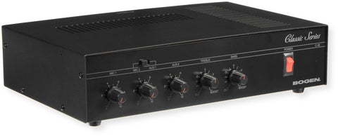 Bogen C35 Classic Series 35W Public Address Mixer/Amplifier, 4 Input Paging System for Commercial Audio, Treble and Bass Controls, Thermal and Electronic Protection