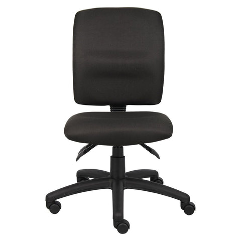 Oakestry Fabric Armless Task Chair Black Ergonomic Office Seat with Pneumatic Height Adjustment Tilt Tension Swivel Base Rolling Desk Chair Compact and Comfortable for Home Office Study Workstations
