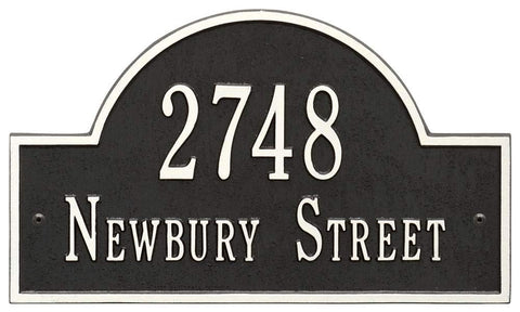 Arch Marker Standard Address Wall Plaque in White and Black