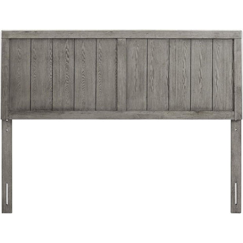 Oakestry Robbie Full Wood Headboard Gray Finish Classic Panel Design Sturdy Bedroom Accent for Modern Farmhouse and Contemporary Decor Durable Wooden Bed Frame for Full Size Bed
