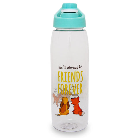 Toynk Disney Fox and the Hound Friends Forever 28-Ounce Water Bottle With Lid | BPA-Free Plastic Sports Jug With Leakproof Screw-Top Lid | Hydration For Outdoor Activities, Gym Fitness