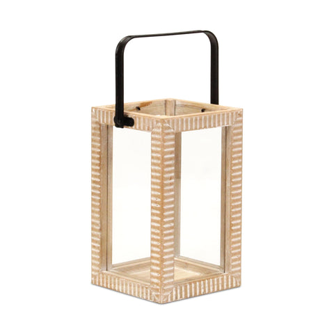 Cheungs Aber Ridge Patterned Wood Lantern