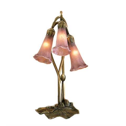 Meyda Tiffany 13863 16" H Lavender Pond Lily 3 LT Accent Lamp