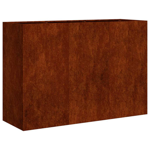 vidaXL Weathering Steel Planter Box with Open Bottom - 47.2"x15.7"x31.5" Rectangular Plant Pot Stand for Garden/Patio/Balcony