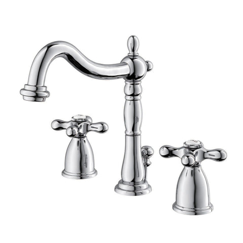 Kingston Brass KB1971AX Heritage Widespread Lavatory Faucet, Polished Chrome,8-Inch Adjustable Center