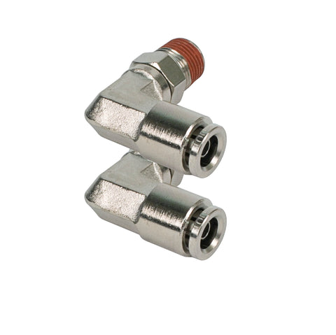 1/4" Npt(M) To 3/8" Airline 90° Swivel Elbow Fitting (2 Pcs) Dot Approved
