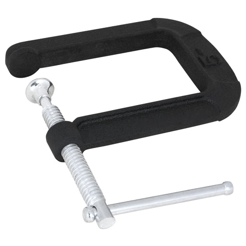 Performance Tool W3981 5-Inch Deep C-Clamp with Heavy Cast Iron Construction and Extra-Large Swivel Base for Deep Clamping Projects