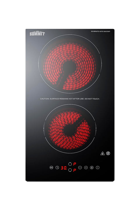 12 In. Wide 230V 2-Burner Radiant Cooktop With Safety Shutoff