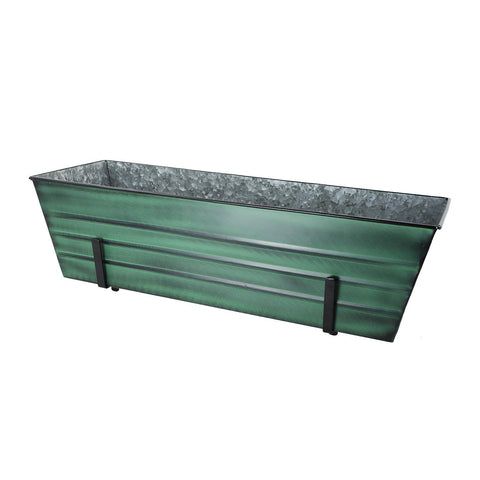 Achla Designs VFB-06-K6 Large Green Flower 2 x 6 Railings Window Box with Brackets