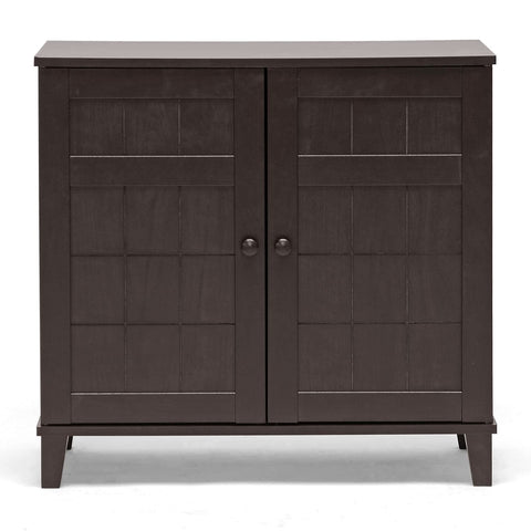 Baxton Studio Glidden Dark Brown Wood Modern Shoe Cabinet (Short)