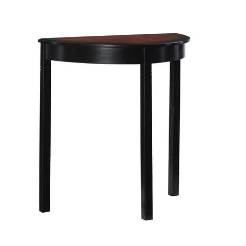 Linon Camden Demi Lune Black and Cherry Wood Console Table