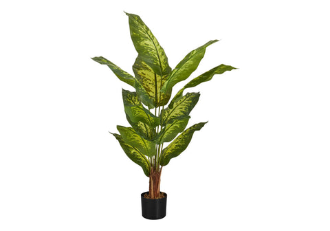 Monarch Specialties I 9535 Artificial Plant, 47" Tall, Evergreen Tree, Indoor, Faux, Fake, Floor, Greenery, Potted, Real Touch, Decorative, Green Leaves