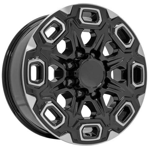 OE Wheels CV64B-20085-8180-47MB: 20" Replica Wheel Cv64B Fits Chevrolet Silverado 2500/3500 20X8.5 Black Machined Wheel