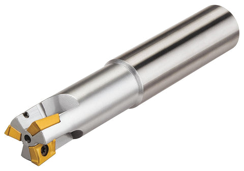 Micro 100 30-2424 Milling Tool - Indexable - Coolant Through, 3/4" Cutter Dia, 2" LOC, 3 Fl, 3/4" Shank Dia, 4.400" OAL, Insert Part #50-2100, AAAP 2424 2 Holder Nomenclature, Uncoated
