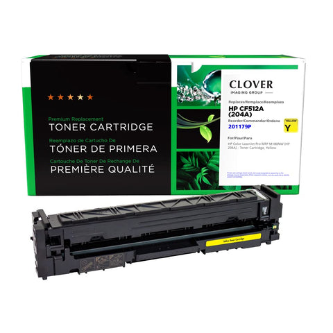 Clover Remanufactured Toner Cartridge Repacement for HP 204A, CF512A, Yellow