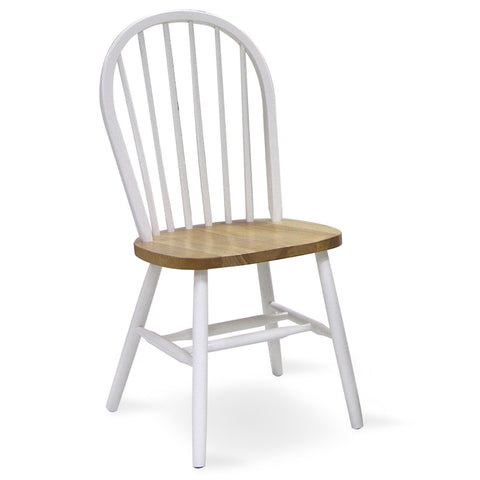 International Concepts 37-Inch High Spindle Back Chair, White/Natural