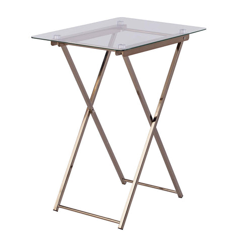 SEI Furniture Meridino Folding Tray Table, Champagne