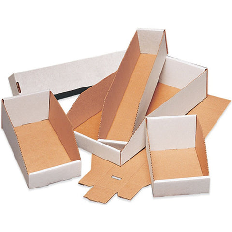 Box USA Storage Bins Medium 8"L x 15"W x 4 1/2"H 50-Pack - Corrugated Cardboard Box for Packing, Moving, and Storage